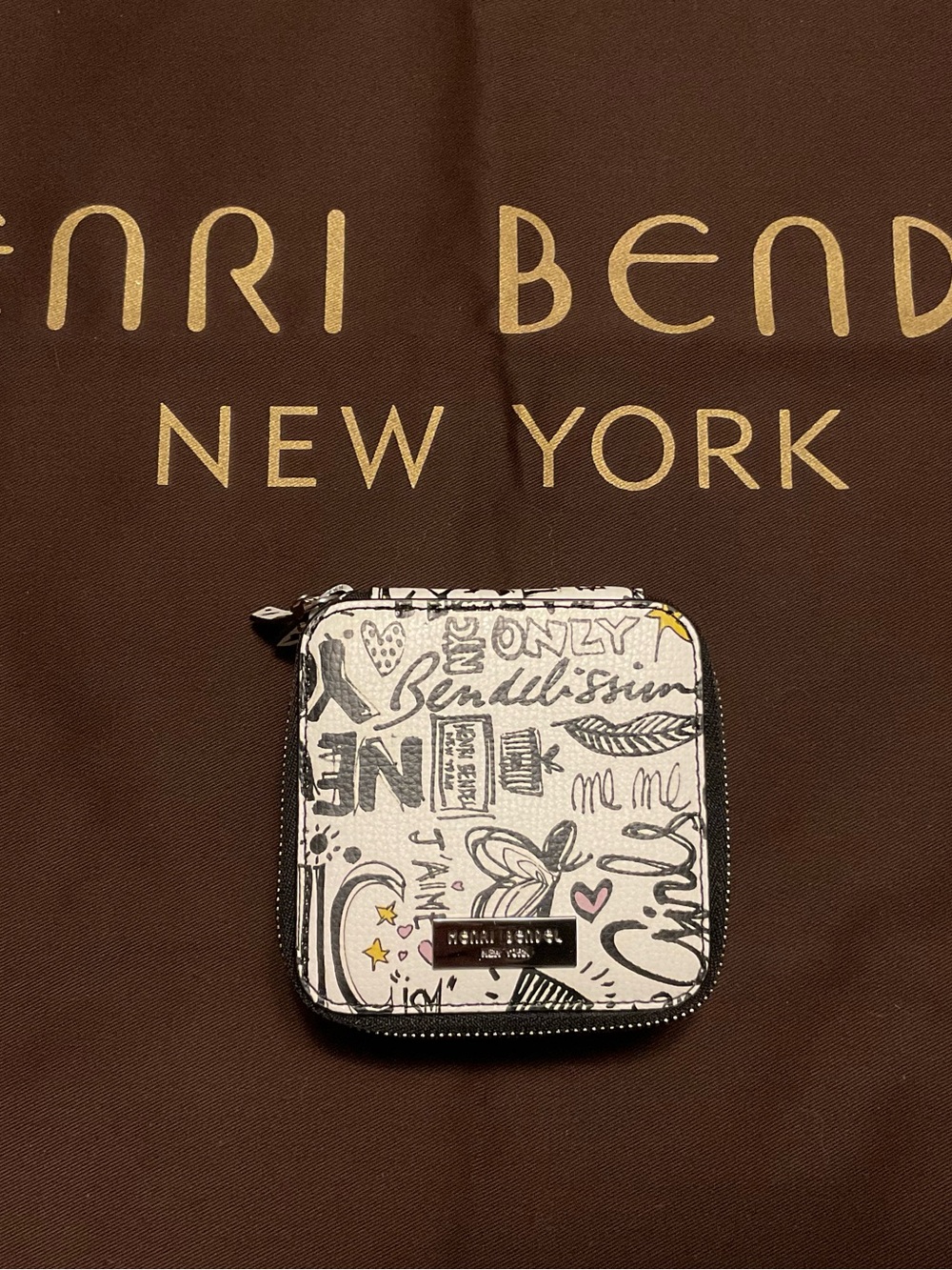 Henri Bendel Pretty Punk Graffiti Zippered Travel Jewelry Case